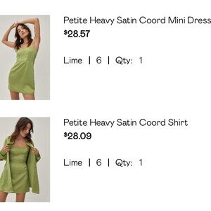 Nasty Gal olive green mini dress and matching shirt set